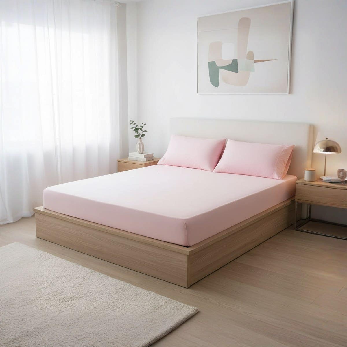 Premium Cotton Fitted Sheet Set - 3 Pieces (160cm x 200cm) - Fade Resistant