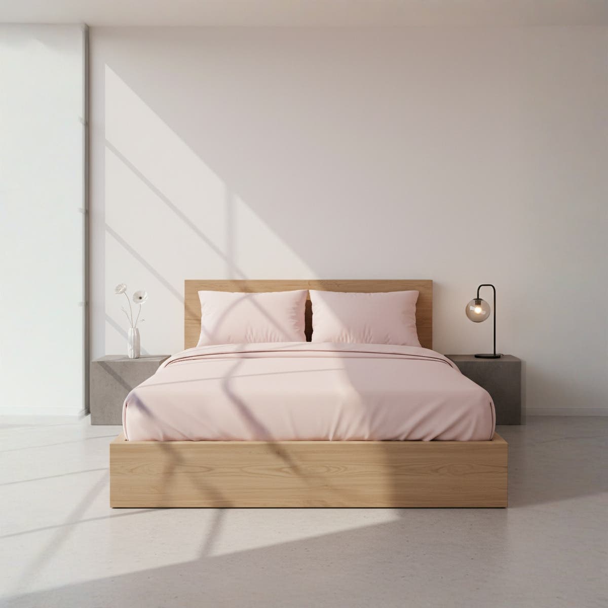 Luxury Rosy Cotton Fitted Sheet Set with 2 Pillowcases -  Size 100cm*200cm*30cm