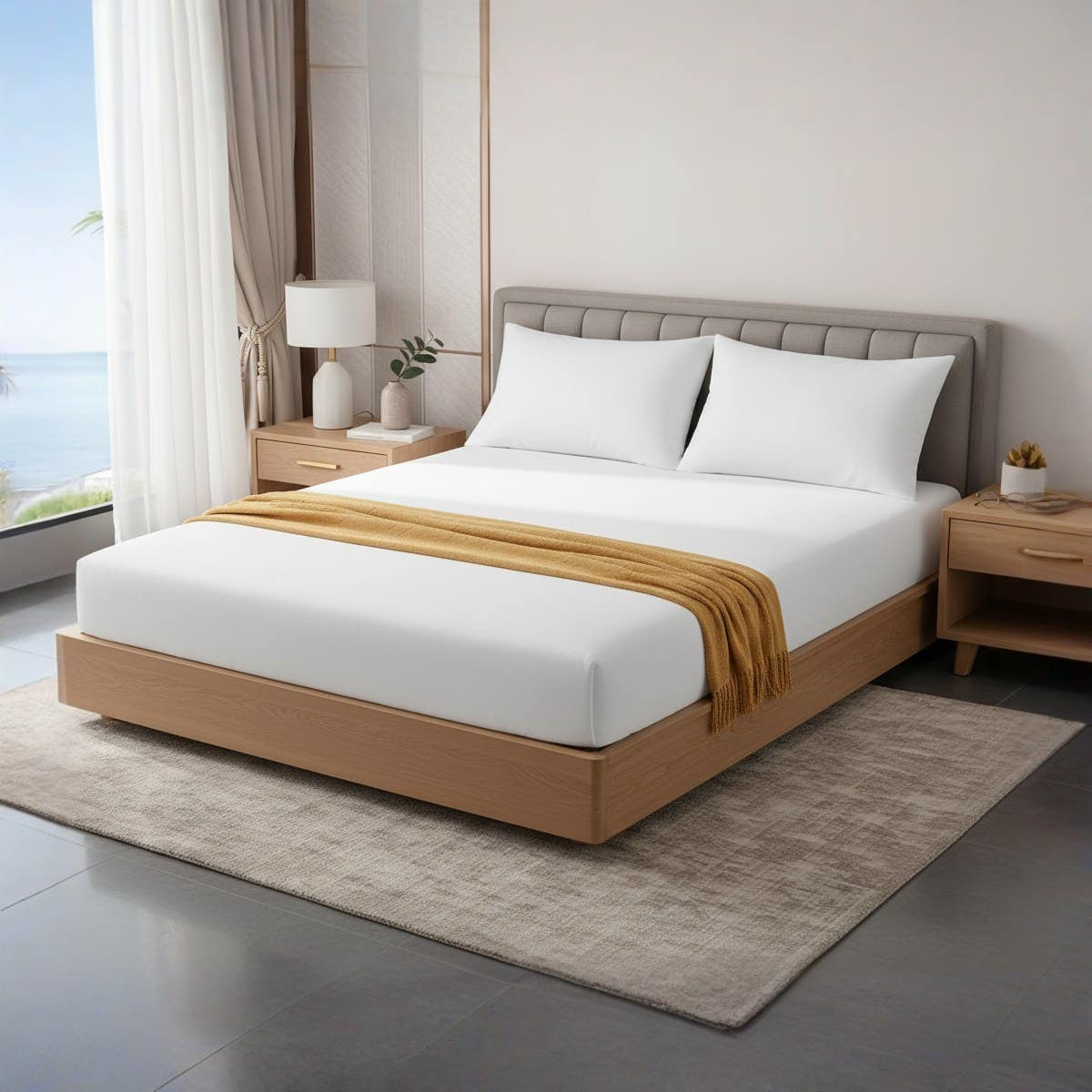 Generic White Cotton Fitted Sheet Set - 3 Pieces (120cm x 200cm x 30cm)