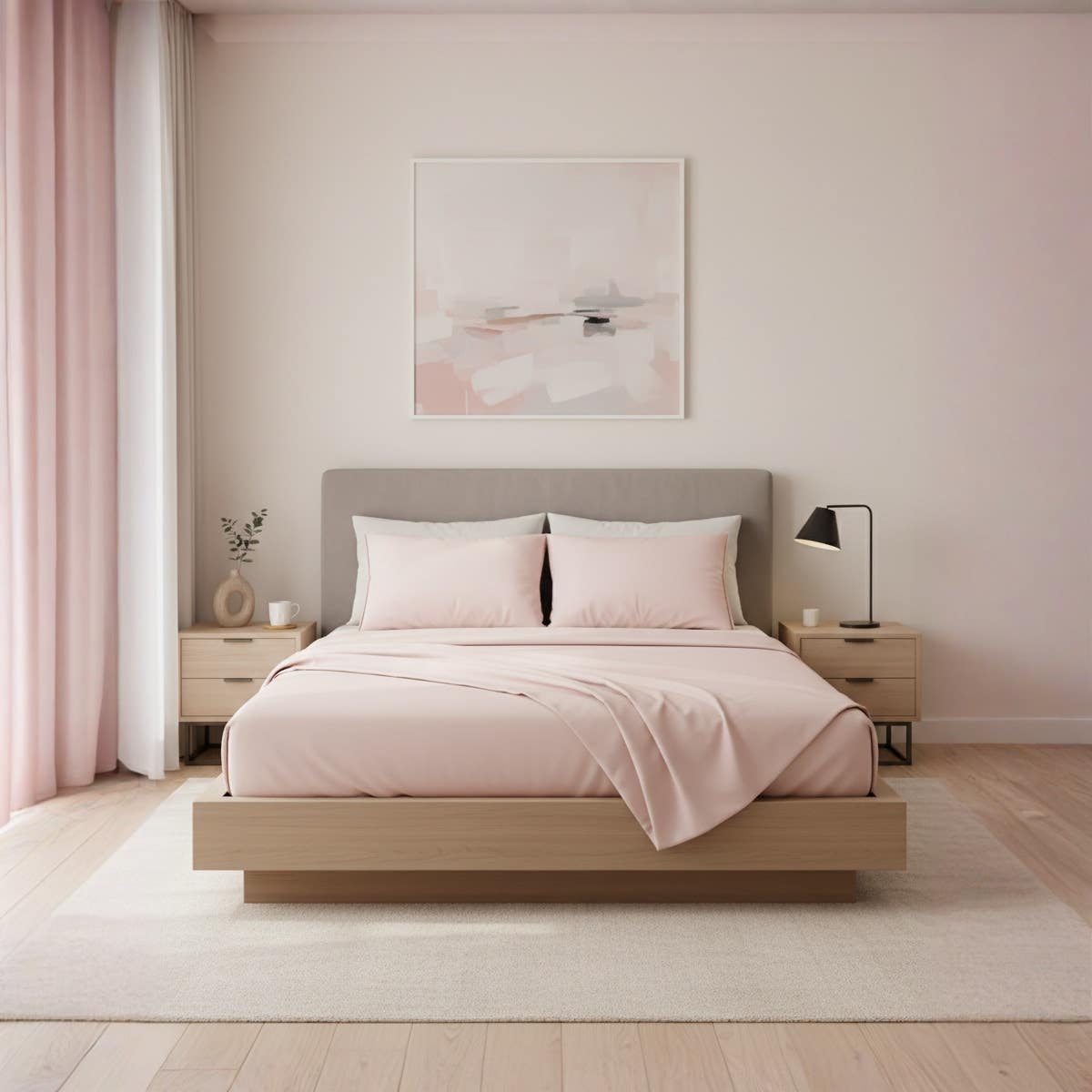 Luxury Pink 3-Piece fitted Bed Sheet Set -  Size 100x200x30 cm, Wrinkle-Resistant