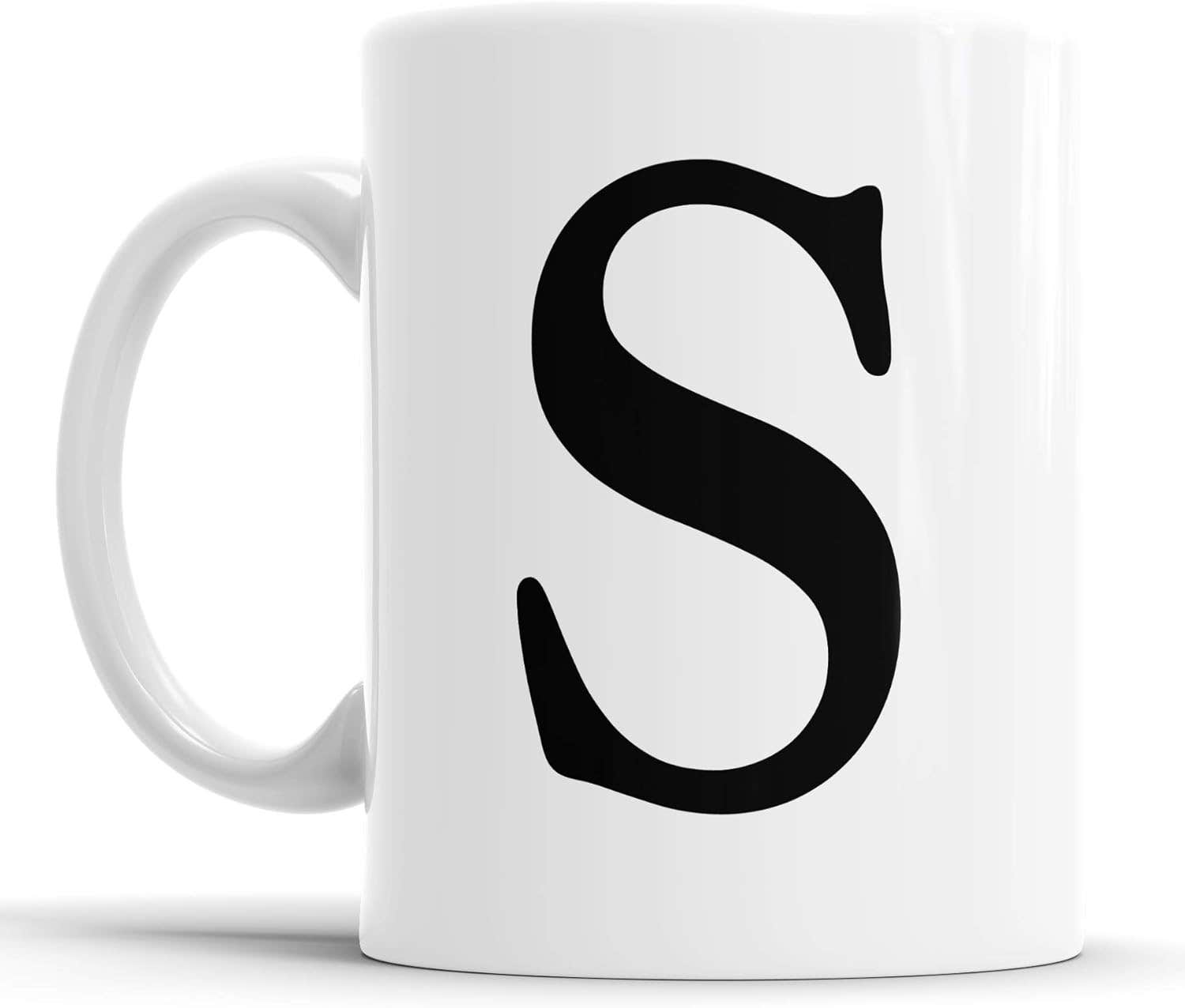 Faithful Prints Alphabet Letter S Ceramic Coffee Mug - Microwave Safe