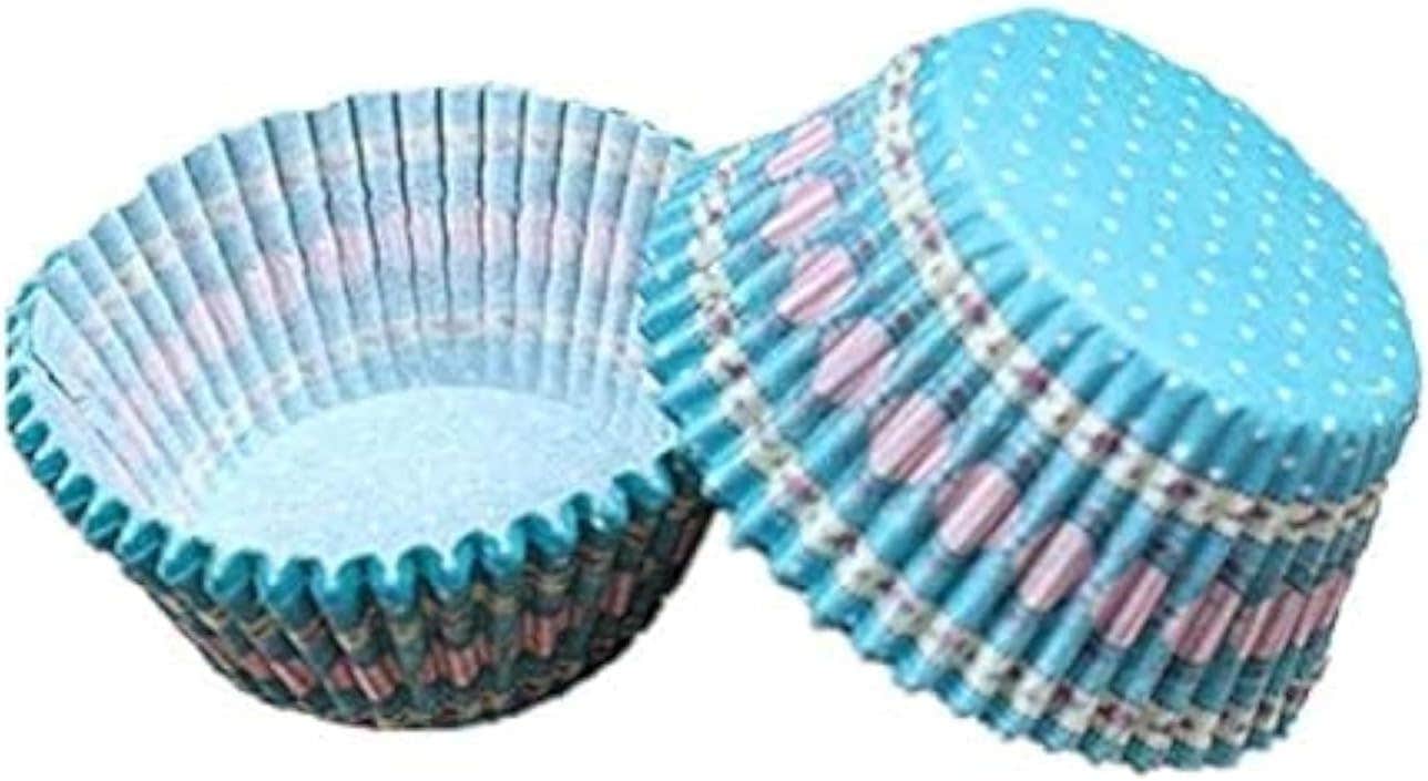 one year warranty_100pcs Cupcake Liner Baking Cups Mold Paper Muffin Cases Cake cups blue Baking tools