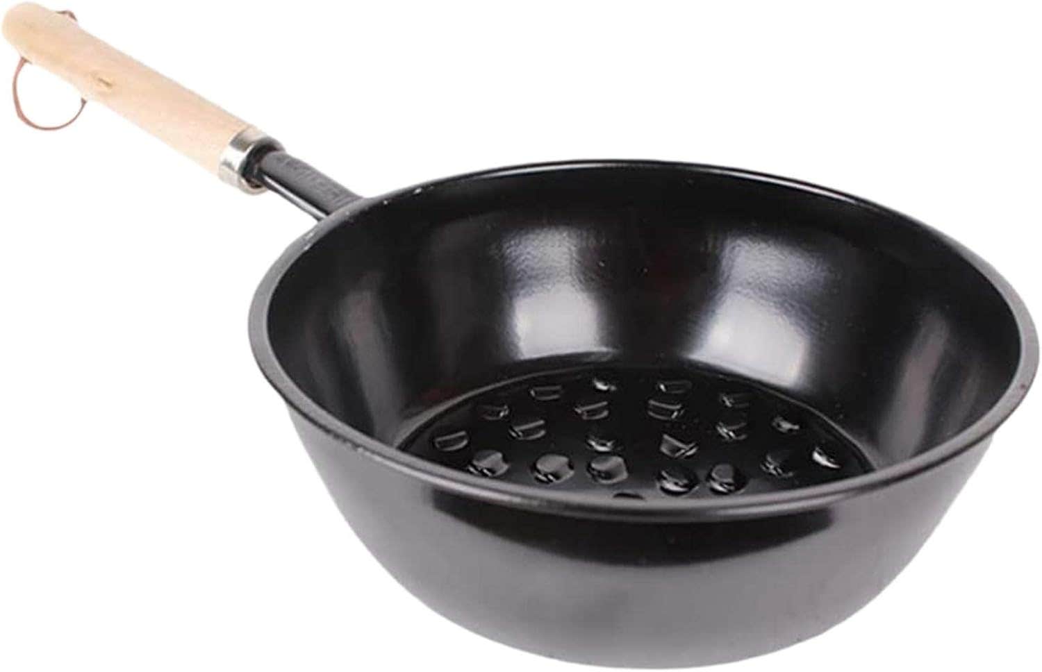 Charcoal Pot - BBQ Charcoal Grill with Long Solid Wood Handle - Triangle Charcoal Lighter for Portable Grills, Dutch Ovens, Camping Stoves, Outdoor Cooking Camping