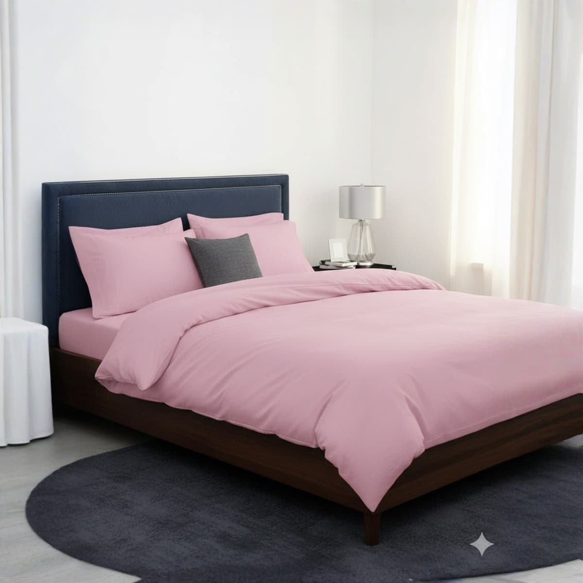 Luxury Pink Cotton King Size Duvet Cover Set. 240cm*260cm  | 100% Natural Cotton | 3 Piece with Pillow Cases