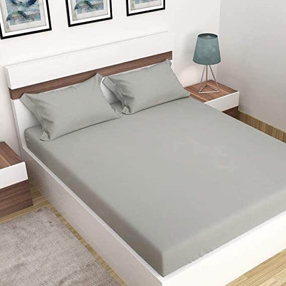 Luxury Cotton Fitted Sheet - Gray Quatrefoil - 200x200x30cm - Soft & Durable - All Mattress Types