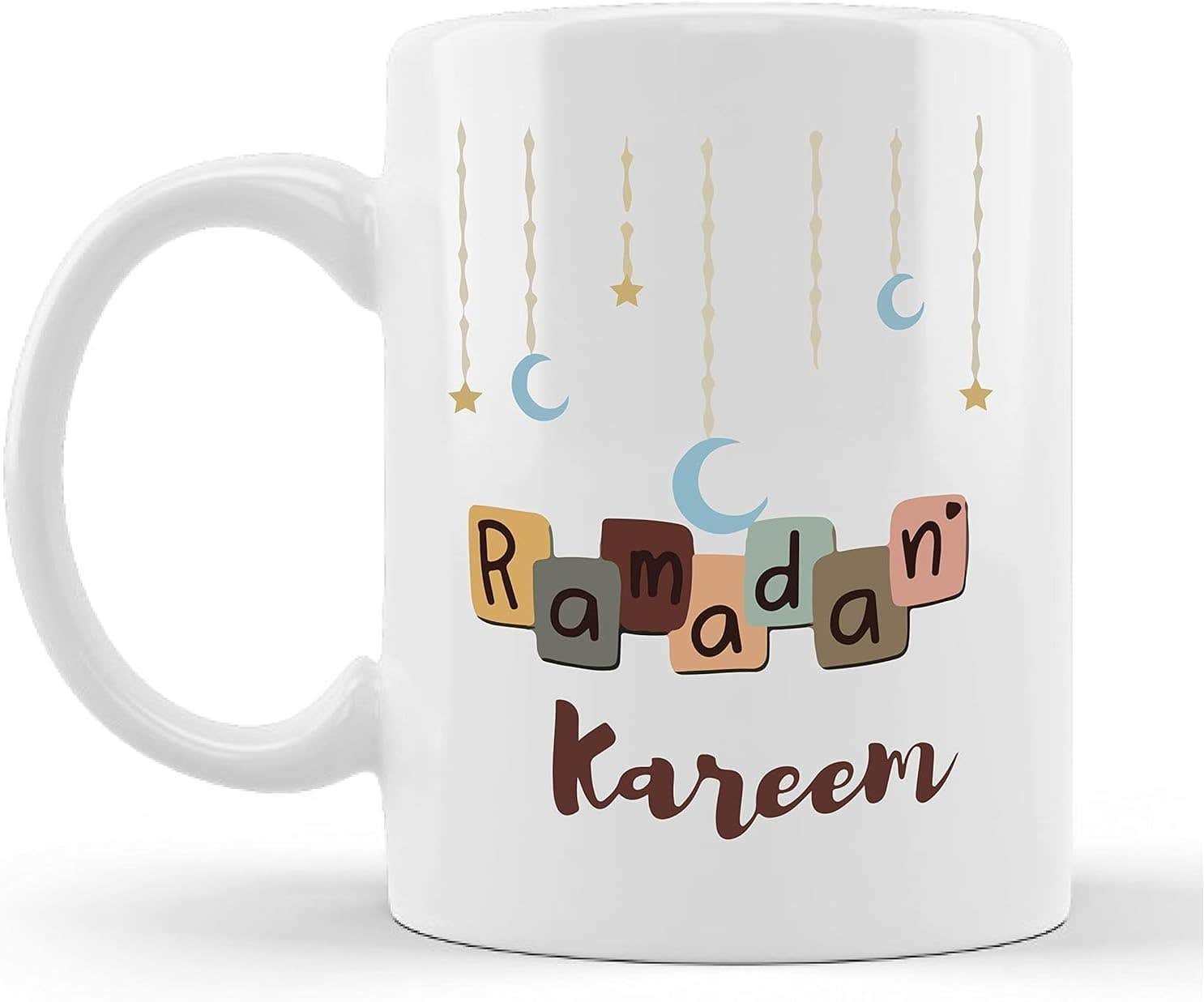Ramadan Ceramic Mug - 300ml Silver Tea & Coffee Cup