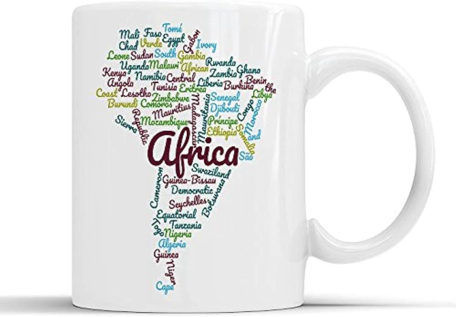 African Countries Ceramic Coffee Mug | 295ml Capacity | Microwave Safe