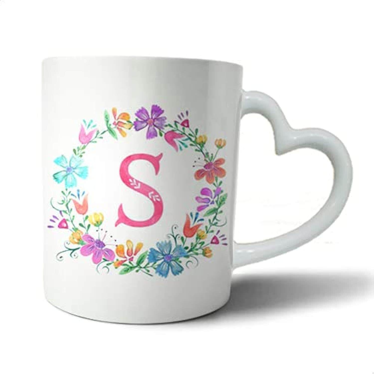 Bit Hosny Ceramic Heart Hand Mug - Multi Color