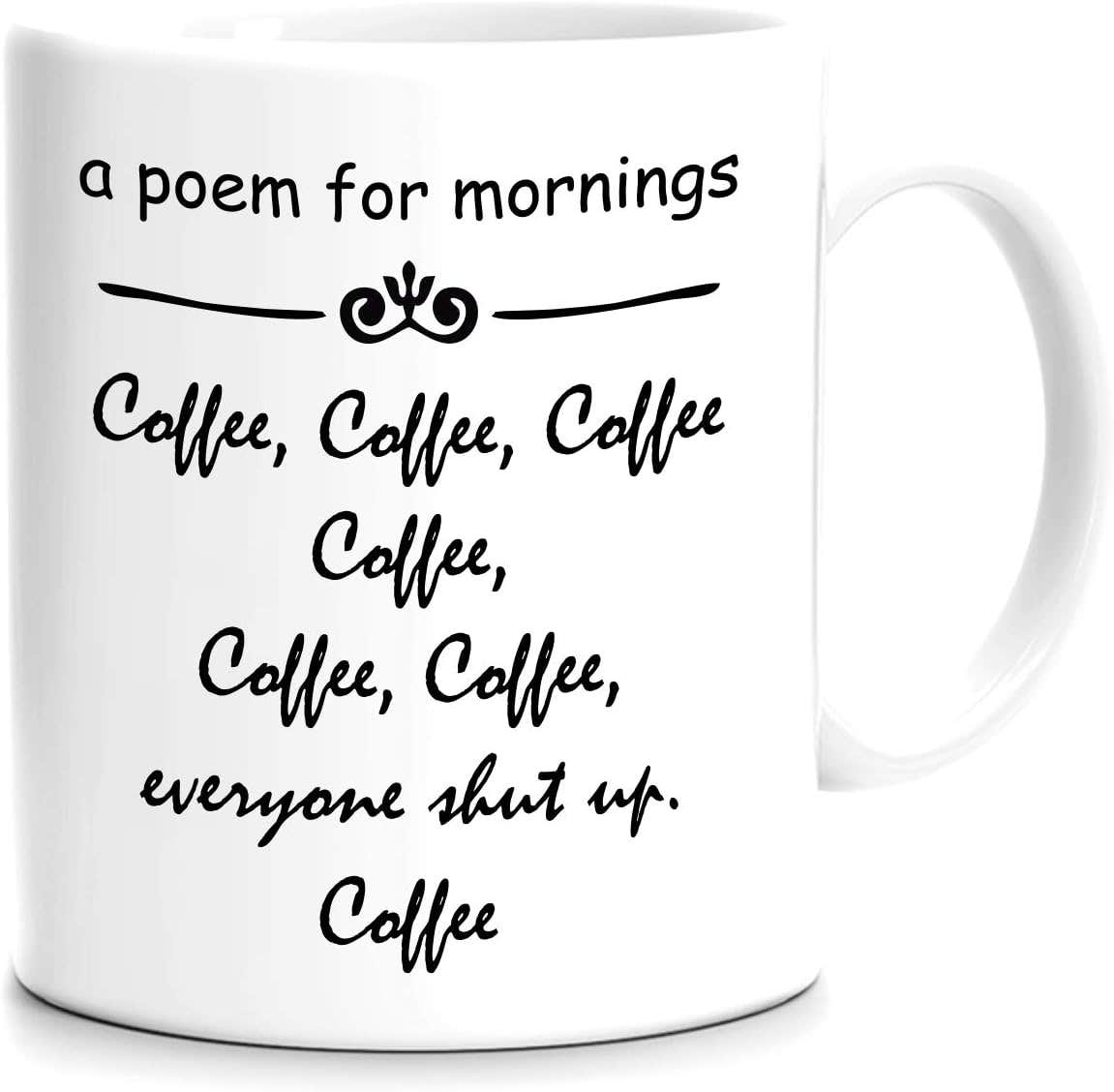 FMstyles Funny Quotes Printed Ceramic Mug - White, Classic Style
