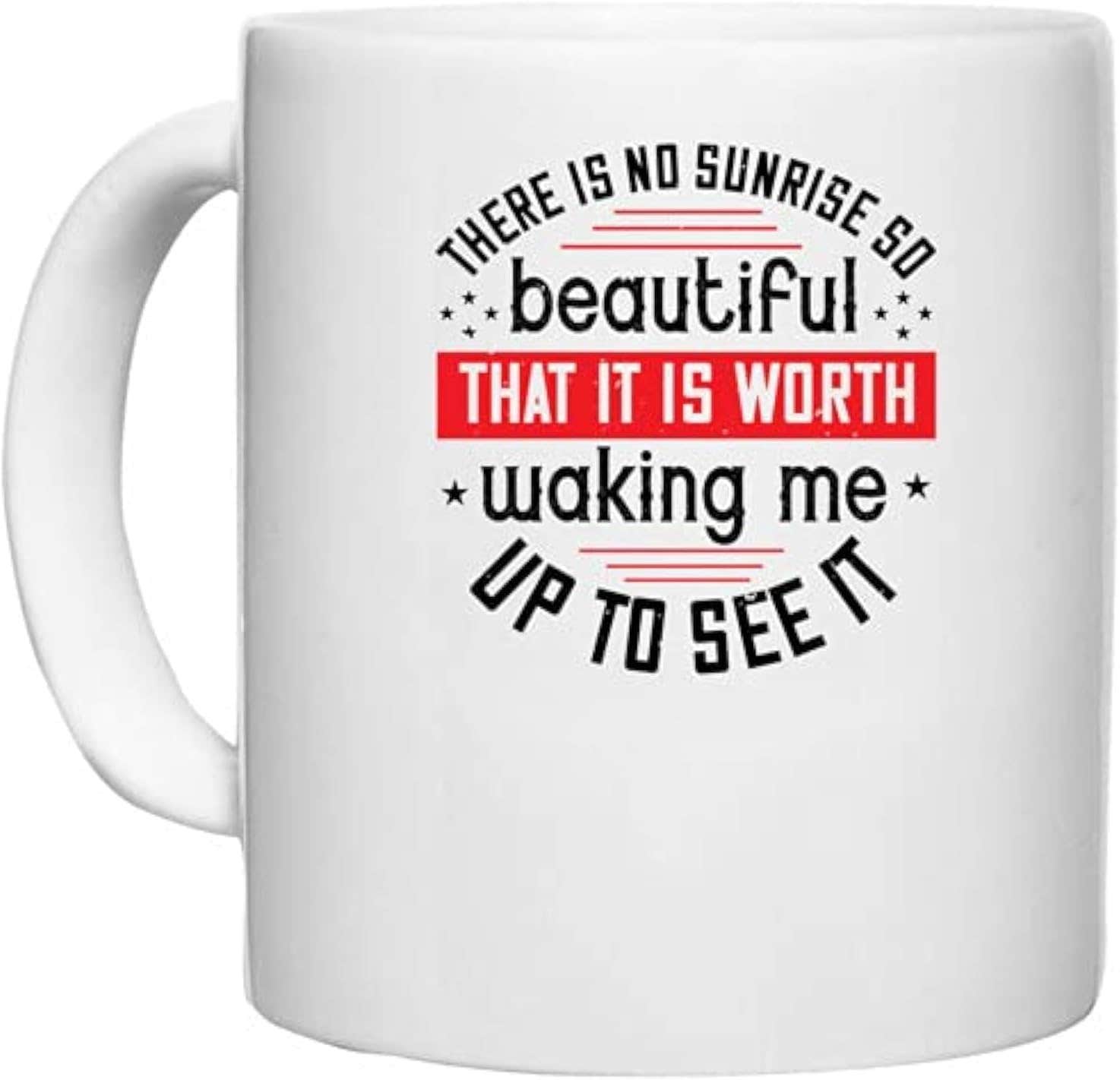 UDNAG White Ceramic Coffee Mug | Unique Sleeping Design, 330ml [Microwave Safe]