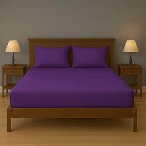 Luxury Mauve  Bed Sheet Set -  Size200*200*30CM , Wrinkle-Resistant, 3 Pieces