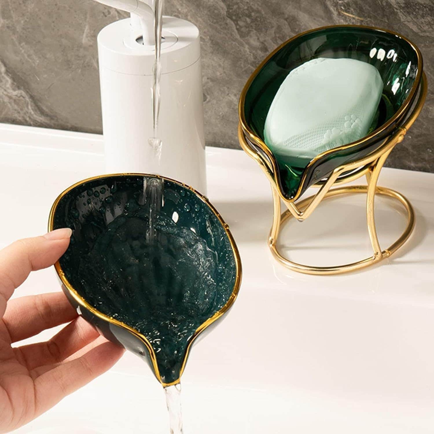Self Draining Soap Dish for Modern and Sustainable Bathrooms with Advanced Technology for Saving Water Consumption and Environmental Protection