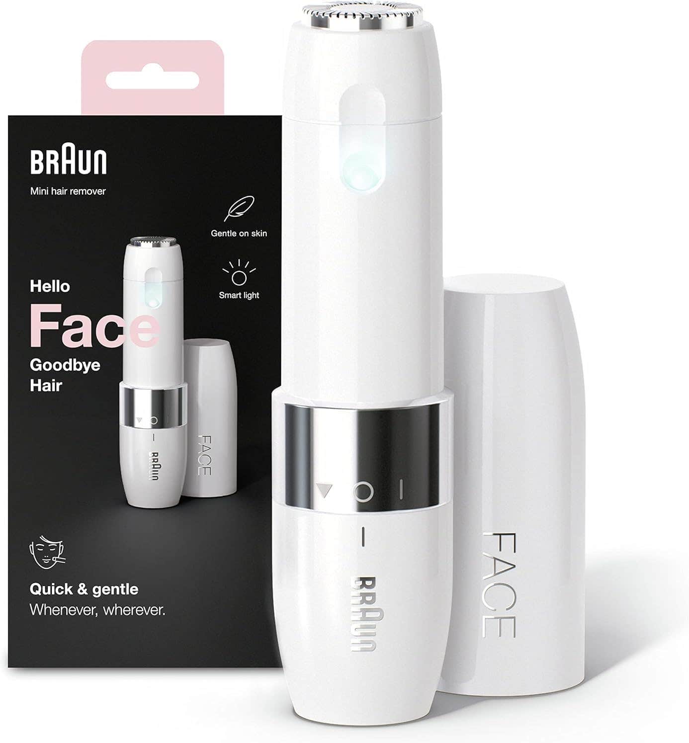 Braun Face Mini hair Remover FS1000 with Smartlight, White