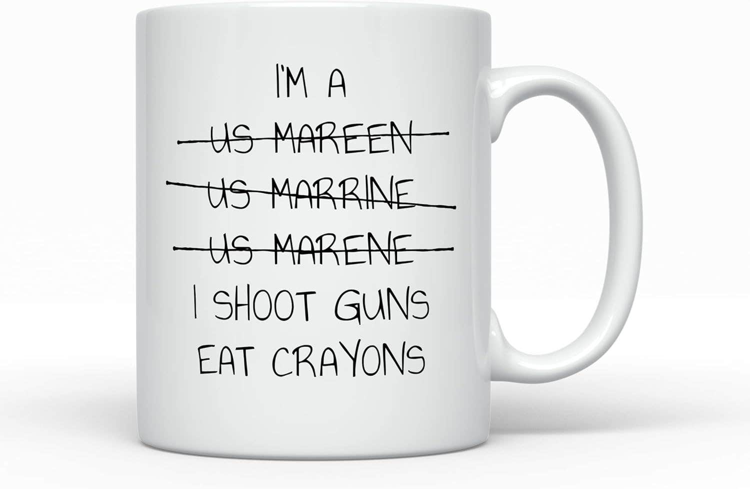 Sunmead White Ceramic Military Theme Coffee Mug - Microwave & Dishwasher Safe