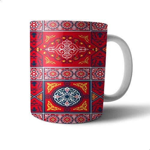 Islamic Ramadan Ceramic Mug - White, 330ml, Refrigerator Safe