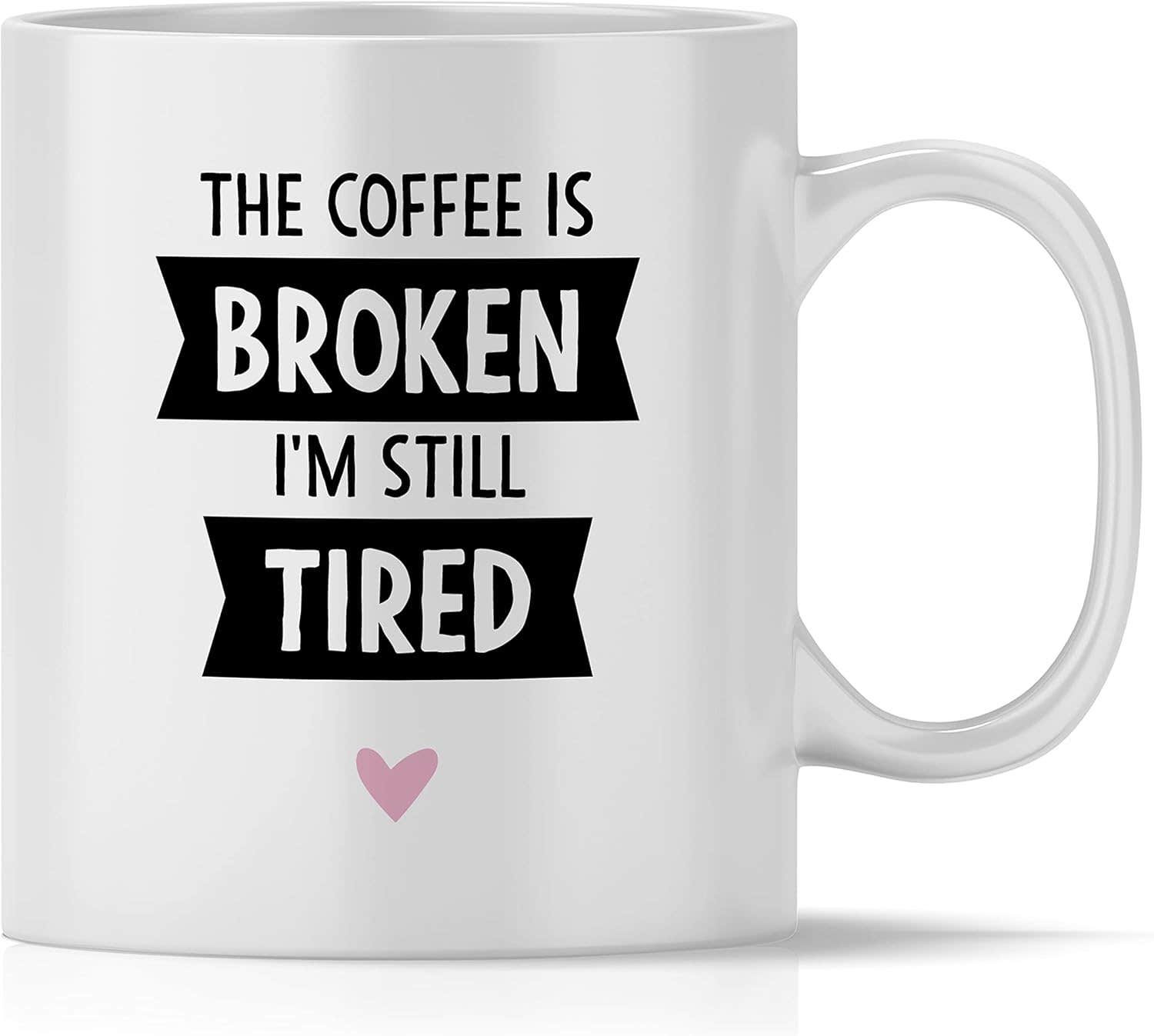 Mug with Saying "Kaffee ist kaputt bin immernoch muede" Coffee Mug Office Mug Gift Ideas Barista Coffee Junkies Morgenmuffel Geschnekidee zum Geburtstag Ceramic 300 ml