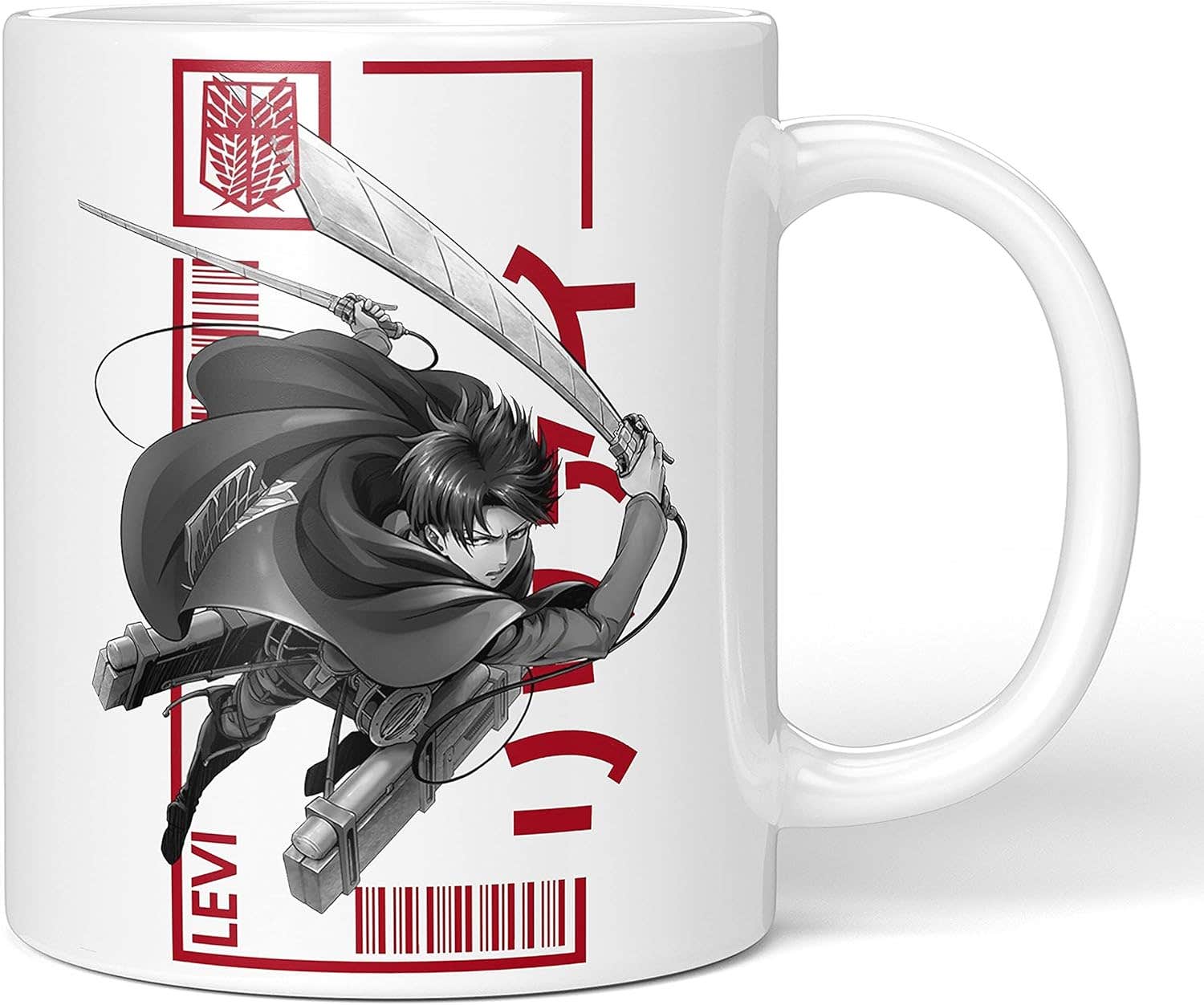 Levi Attack on Titan Red Ceramic Coffee Mug - 11oz