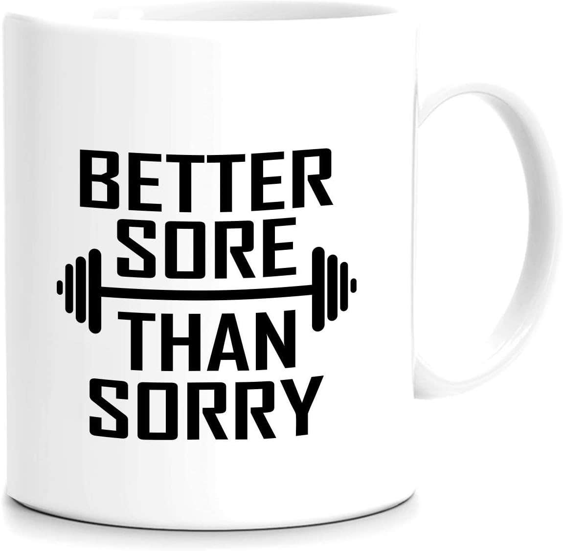 FMstyles Ceramic Gym Lover Mug - White, Microwave Safe