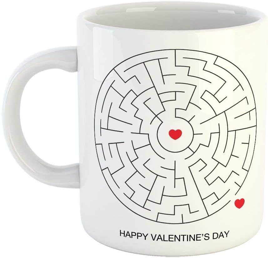 FurnishFantasy Love Puzzle Ceramic Coffee Mug - White, 350ml - Microwave Safe