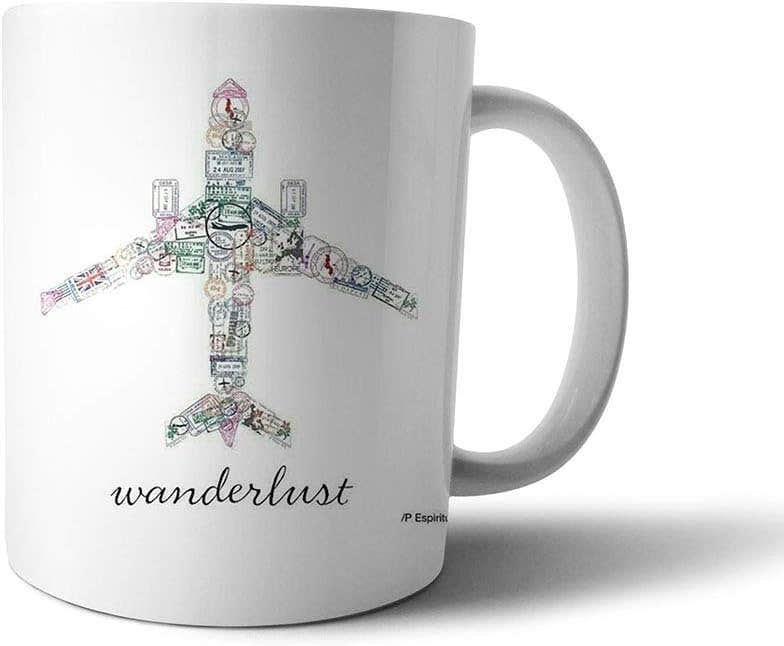 Modern Airplane Printed Ceramic Mug - Multi Color, 360g
