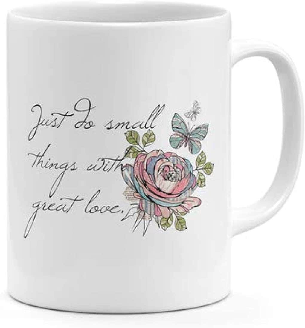 RYN Printed Ceramic Coffee Mug - White 11oz, Dishwasher Safe
