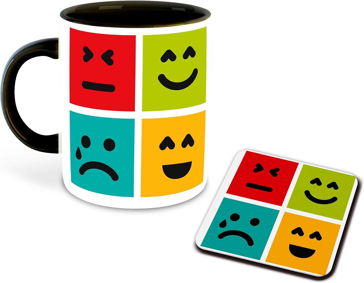 Whats Your Kick® Cute Emoji Ceramic Coffee Mug - 325ml Capacity, Microwave Safe - Birthday Gift