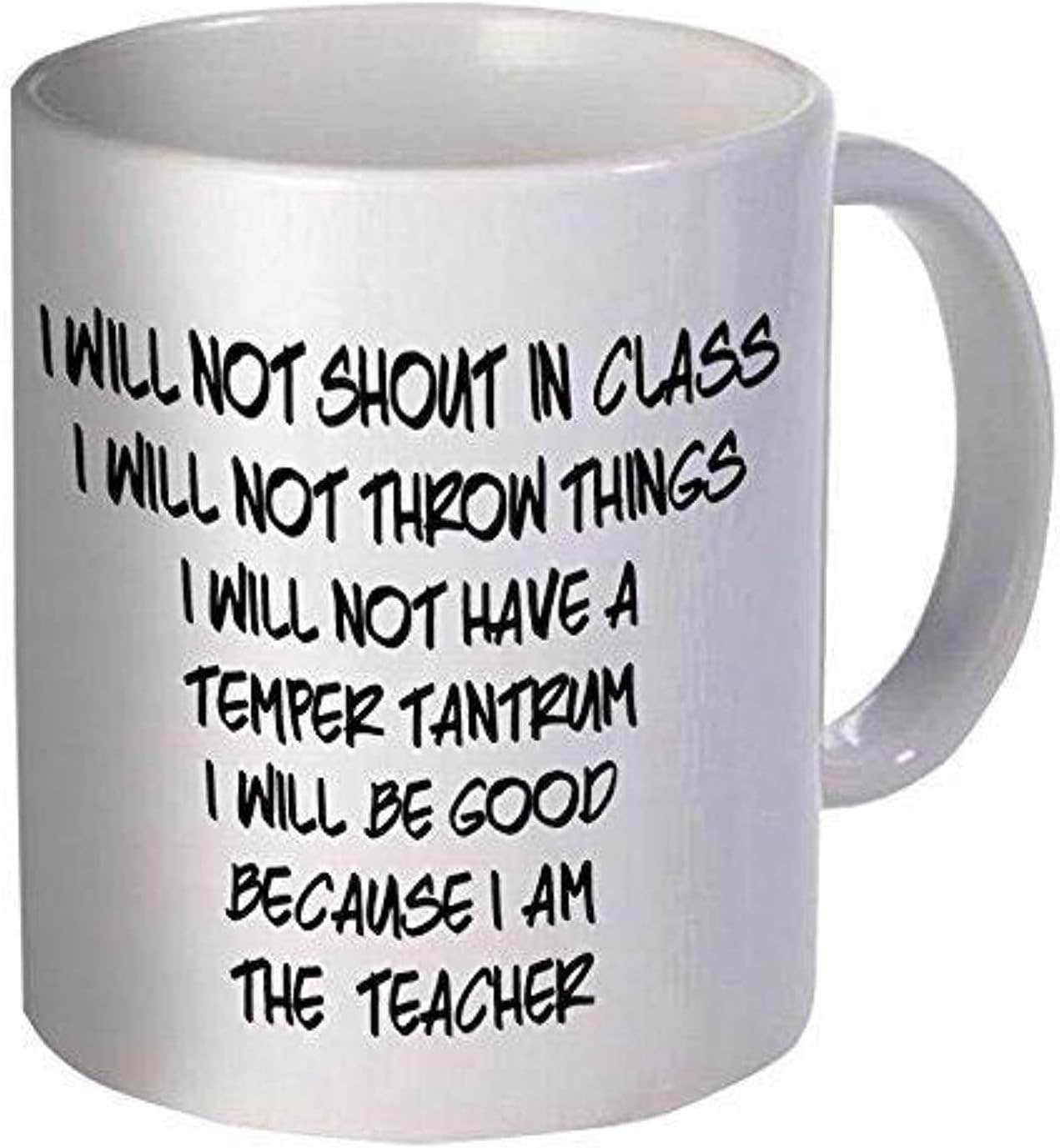 White Ceramic Funny Teacher Mug - Microwave Safe