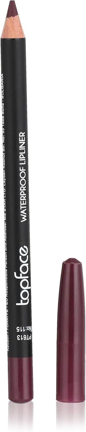 Topface Waterproof Lipliner in Red Maroon - Smooth Finish