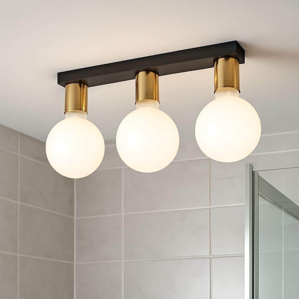 Generic Modern Black and Gold 3-Light Ceiling Track Fixture - Metal - Contemporary Home Decor