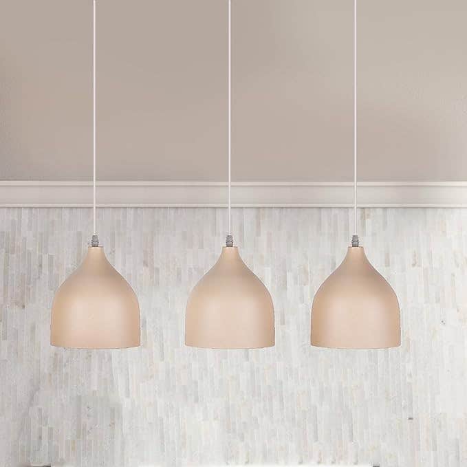 Contemporary Beige Metal Pendant Lights Set - Kitchen Dining Room Lighting