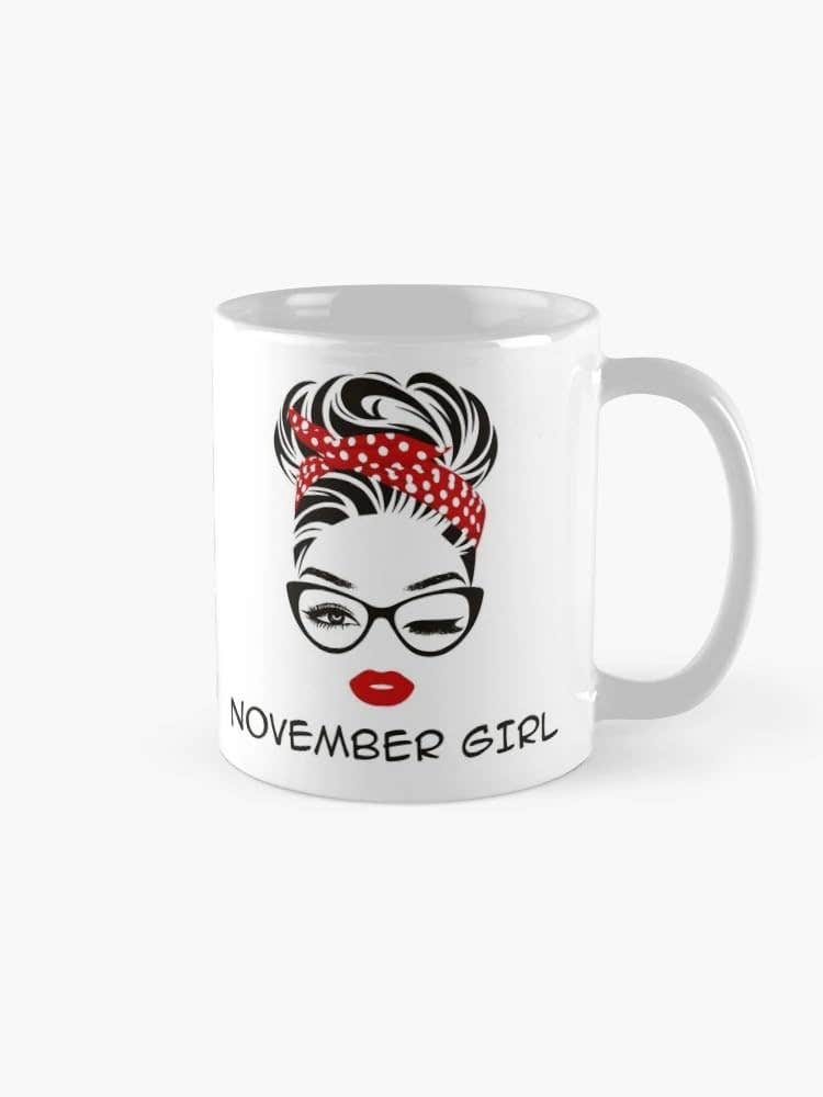 White Ceramic November Birthday Gift Coffee Mug - 300g