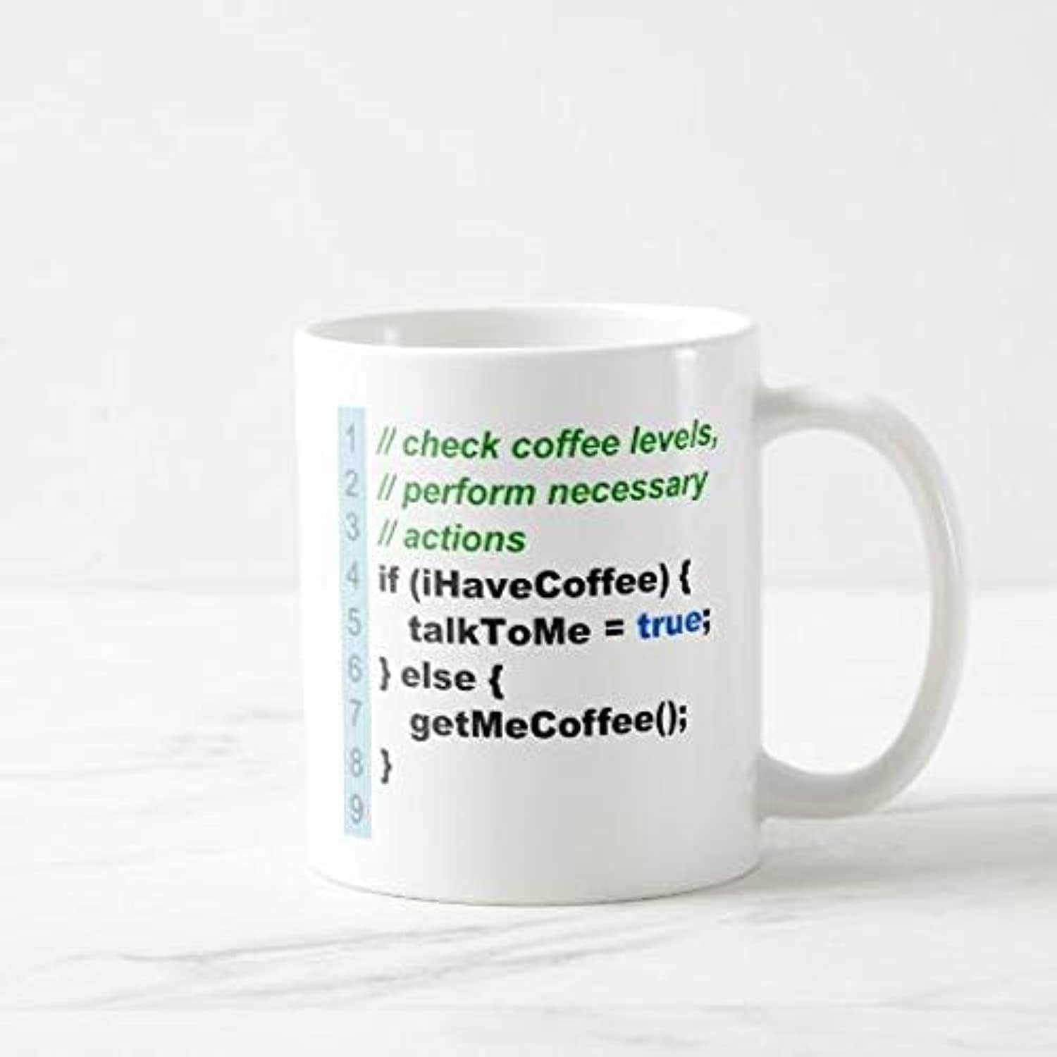 Generic Tan Ceramic Mug for Programmers - Microwave Safe