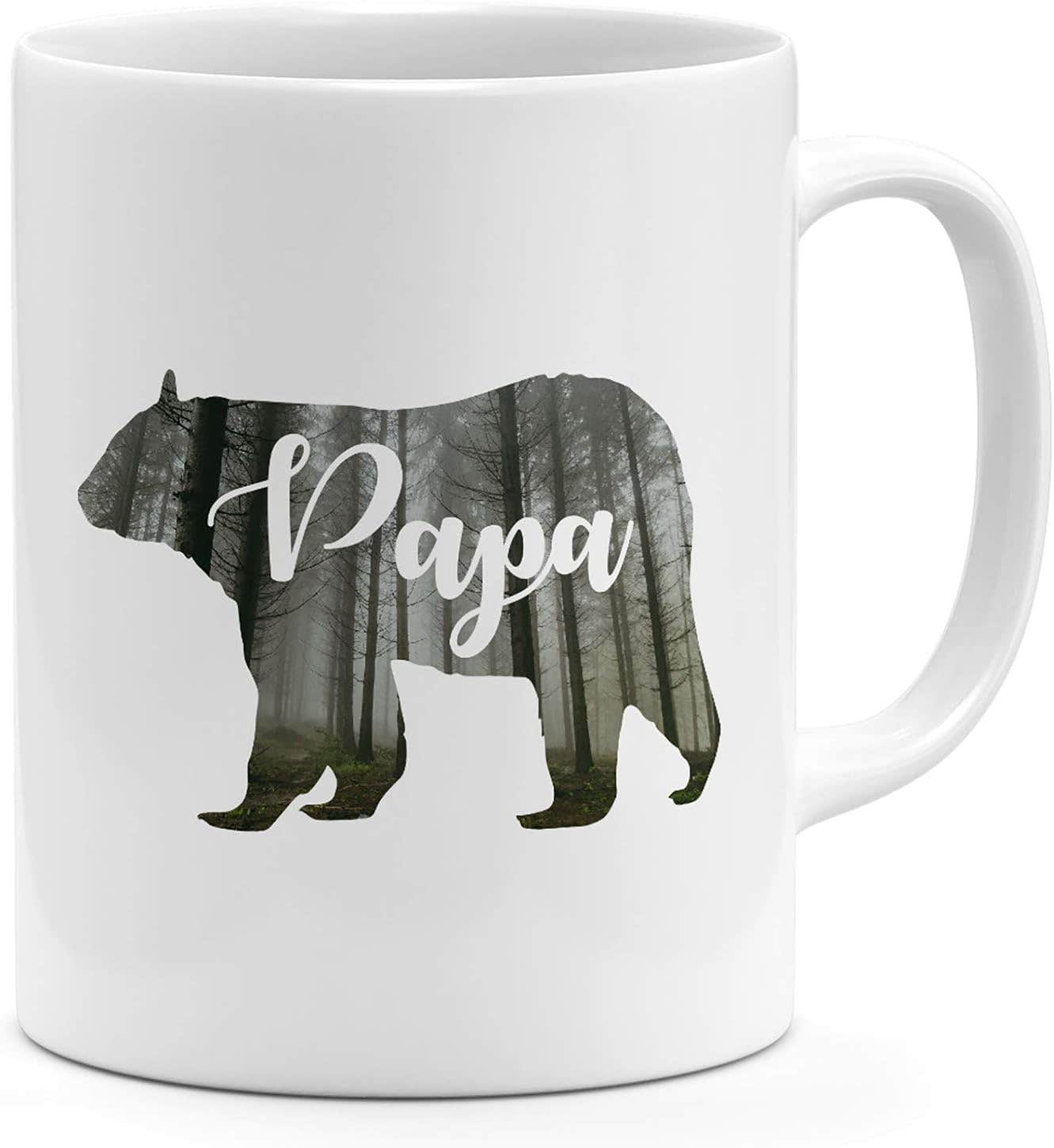 Loud Universe Papa Bear Ceramic Mug, White - 312g Capacity