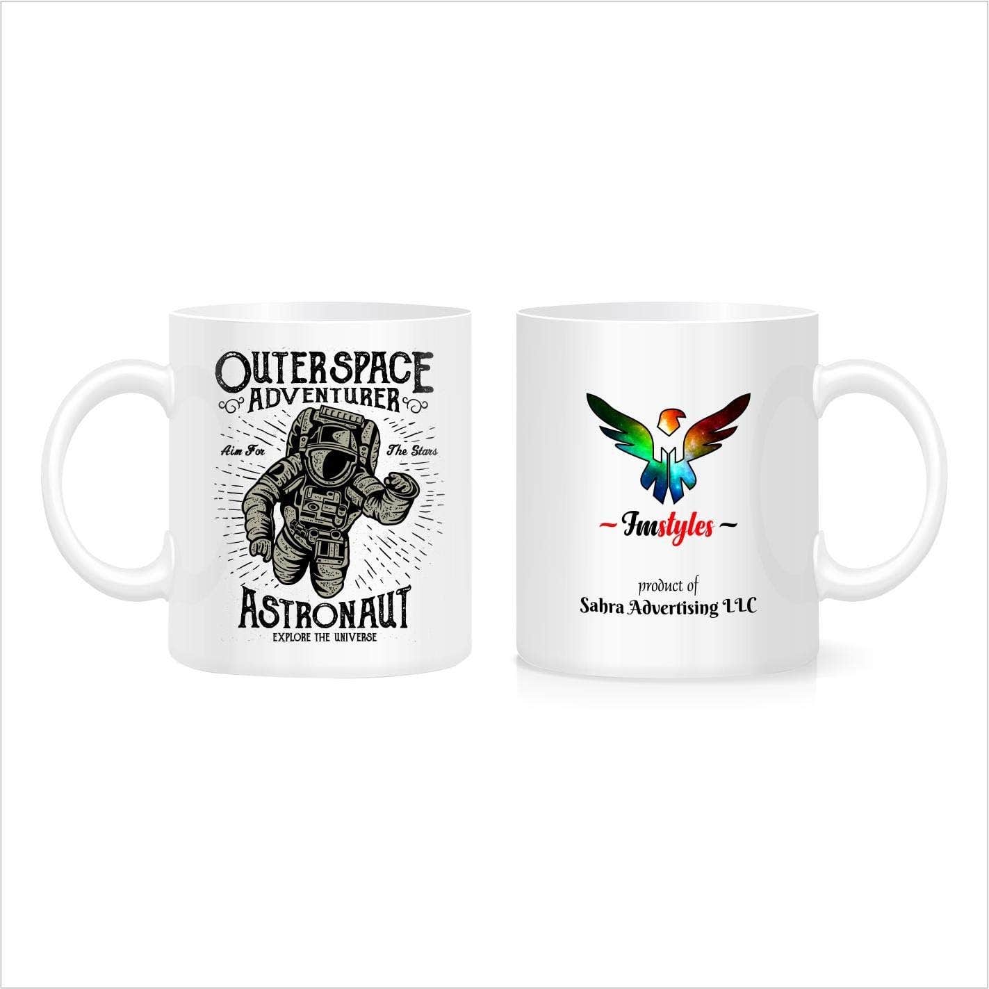 FMstyles Space Adventure Astronaut Ceramic Mug - White