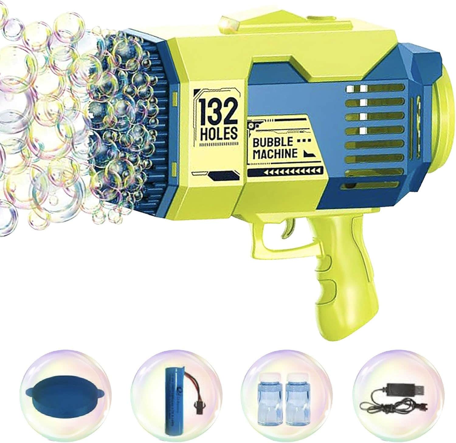 TIMBERRIDGE LINE Bubble Machine Gun: Upgraded 132-Hole Bubble Blower