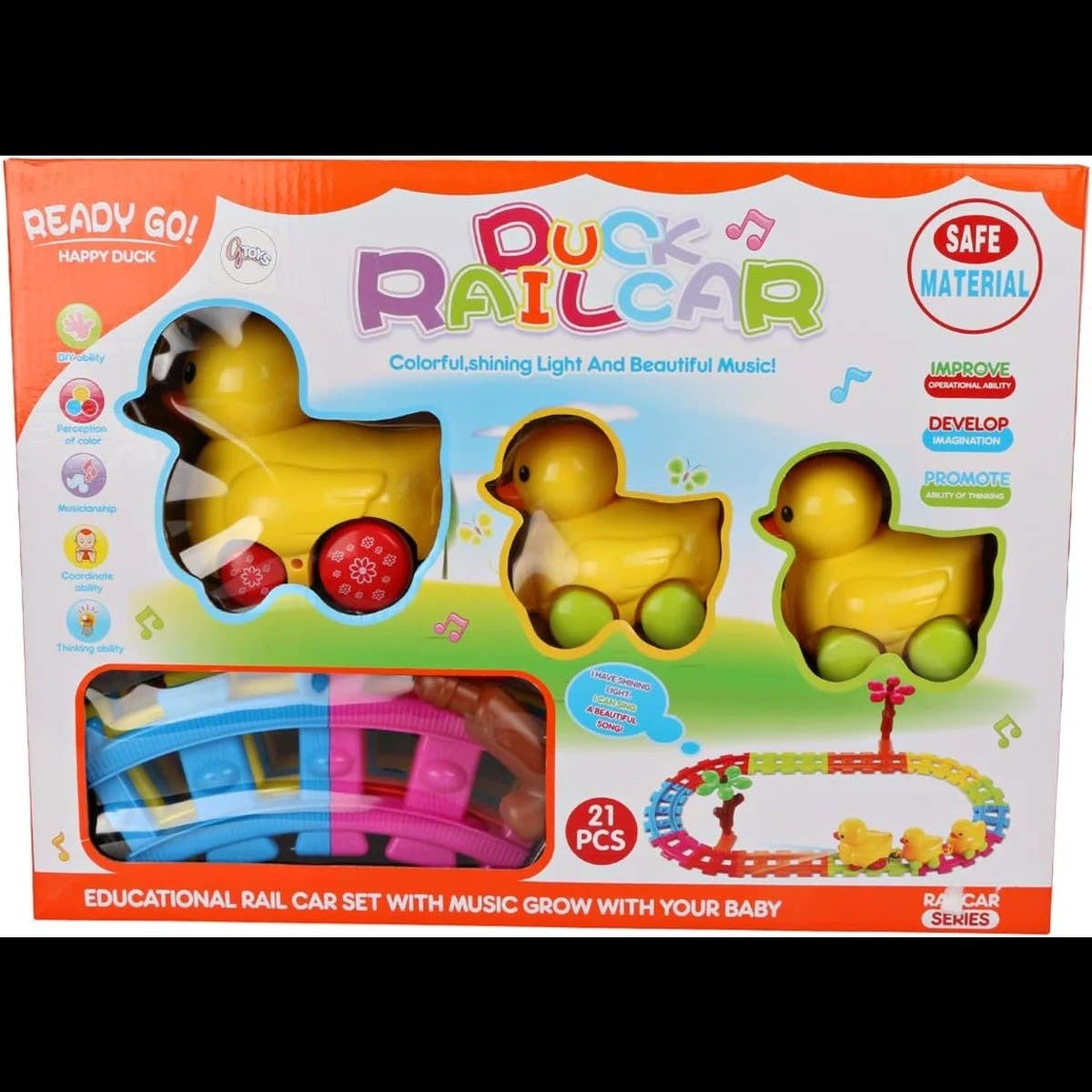 G Toys Duck Train Toy for Kids - Educational, Multi Color,
