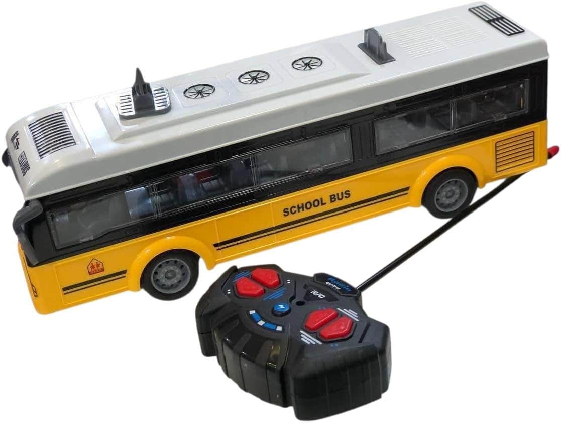 1:32 Scale Yellow RC School Bus Toy with Realistic Design and Remote Control