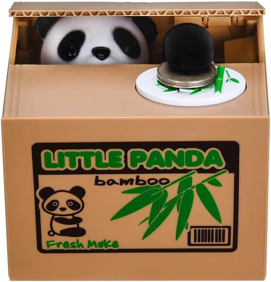 Automated Kids Piggy Bank - Cute Panda Coin Saving Box - Great Gift