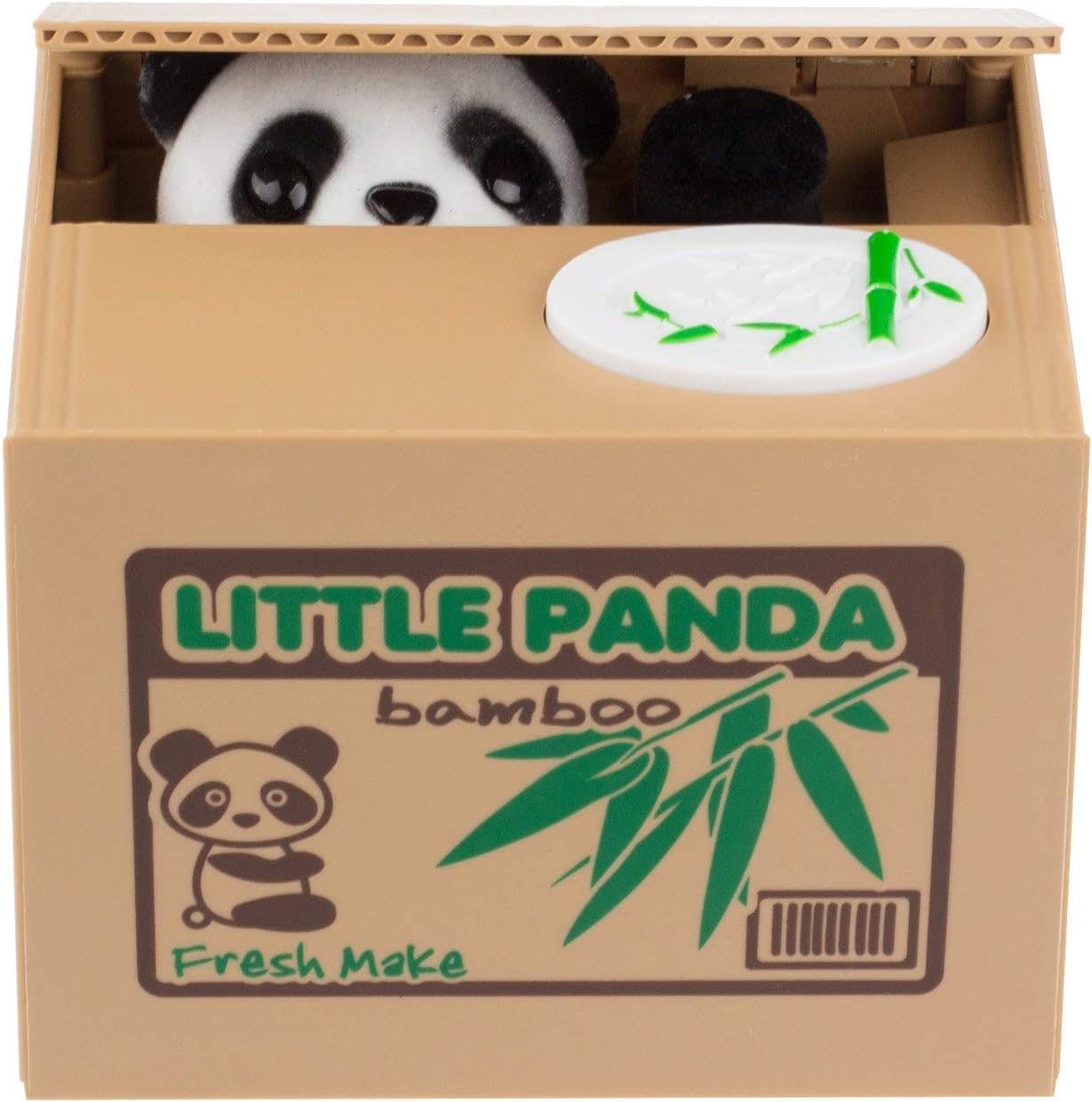 LemonBest Panda Coin Stealing Piggy Bank - Cute Money Saving Box