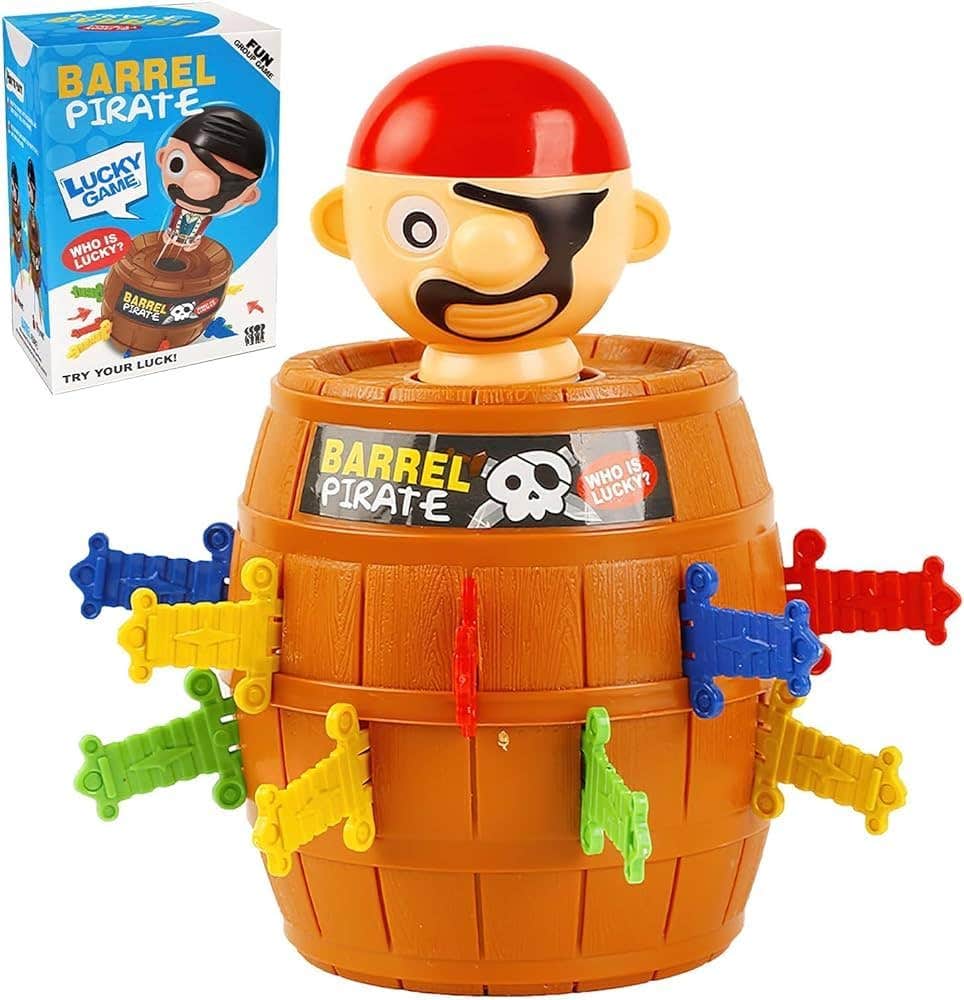 Generic Barrel Pirate Board Game - Pirate Theme, Random Pop-Out Mechanic - Ages 3+