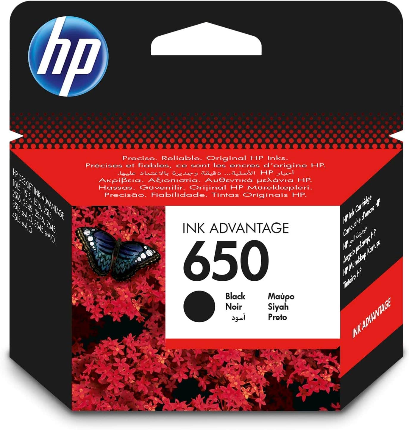 "HP 650 Black Original Ink Advantage Cartridge - CZ101AE for Deskjet Printers, 200 Page Yield"