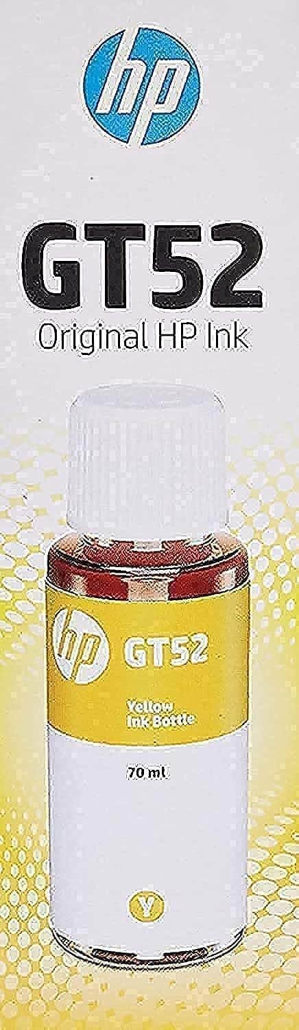 HP GT52 Yellow Original Ink Cartridge - 70ml - Page Yield 600 - HP DeskJet GT 5800, Ink Tank, Smart Tank - OEM - Water-Based Ink