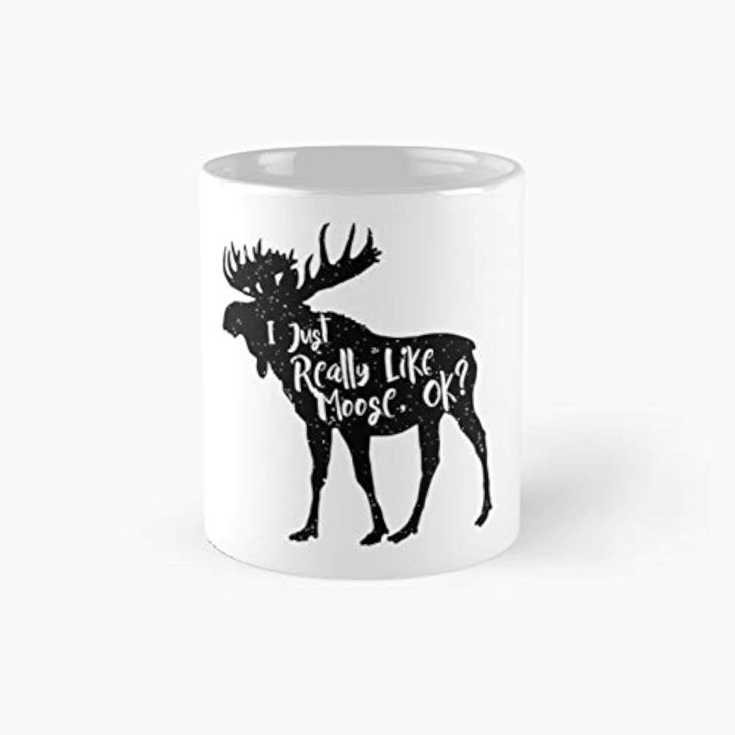 Classic Funny Moose Lover Ceramic Mug | 11oz White | Microwave Safe
