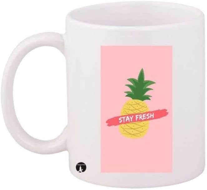RYN Printed Ceramic Mug - Multicolor, 350ml Capacity, Heavy Duty, Non-Slip