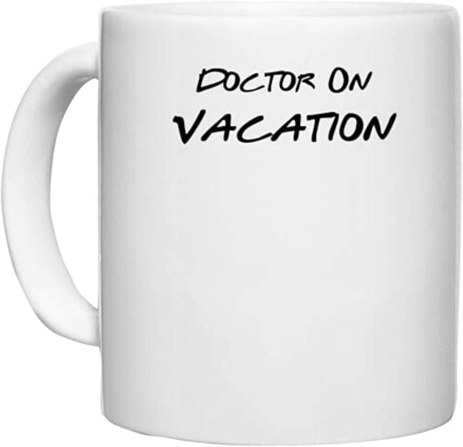 UDNAG White Ceramic Coffee Mug - 'Doctor on Vacation' Gift Idea [350ml]