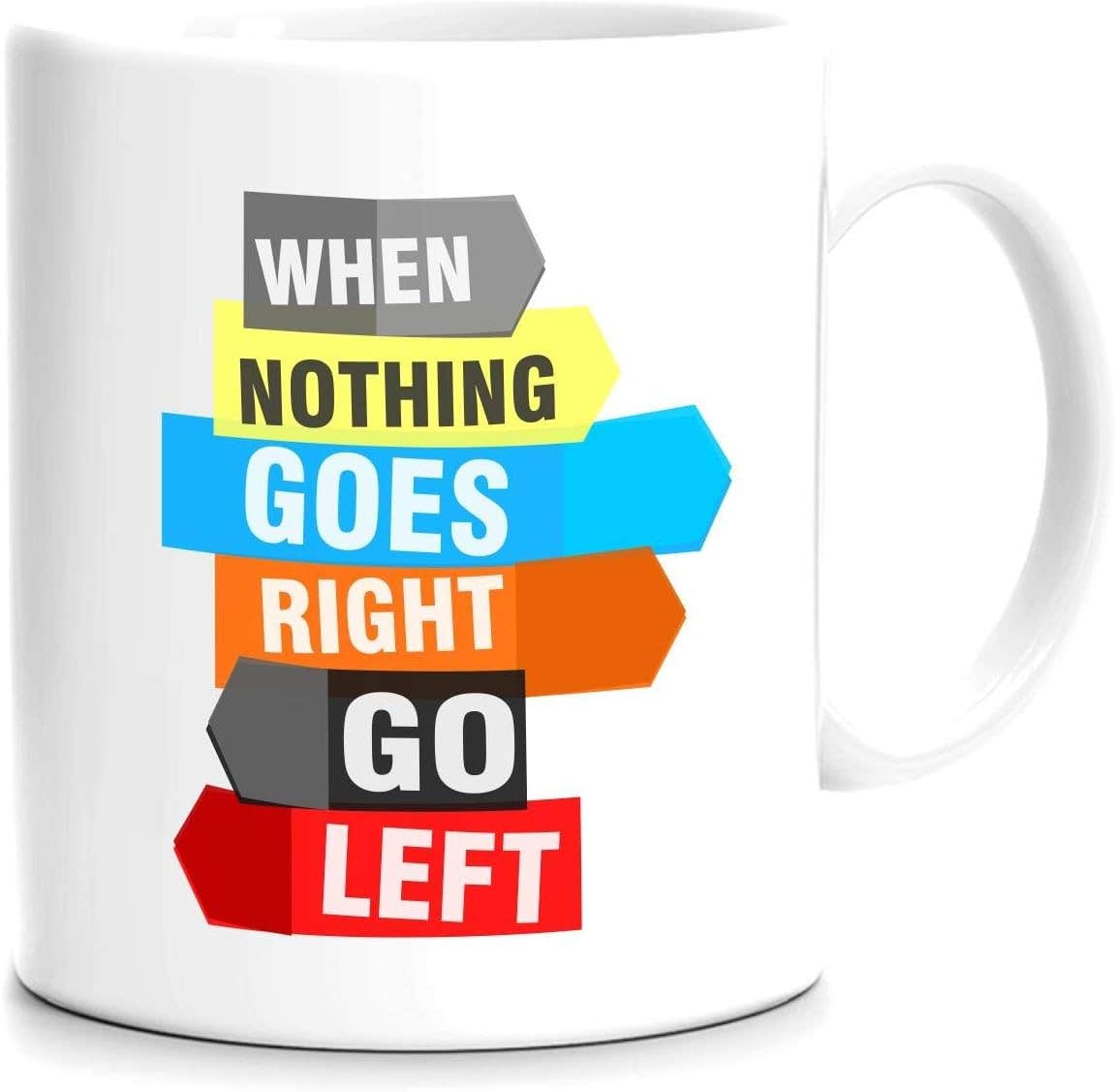 FMstyles White Ceramic Printed Mug - Dishwasher Safe