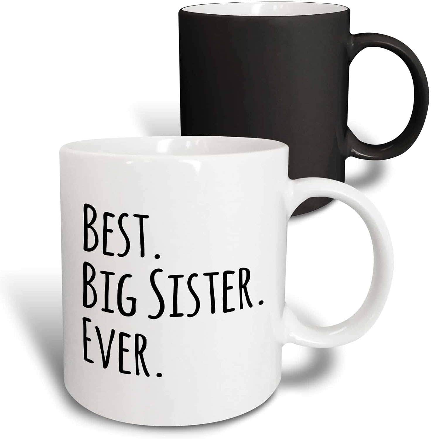 3dRose Magic Transforming Mug, Best Big Sister Ever, 11 oz - Black Ceramic