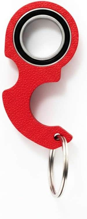 keychain Ninja Swivel keychains,(Metal spinner finger- Plastic 3D Body) keychain tips to relax portable car or bike swivel keychains for boys, men and women Shape 1 Red