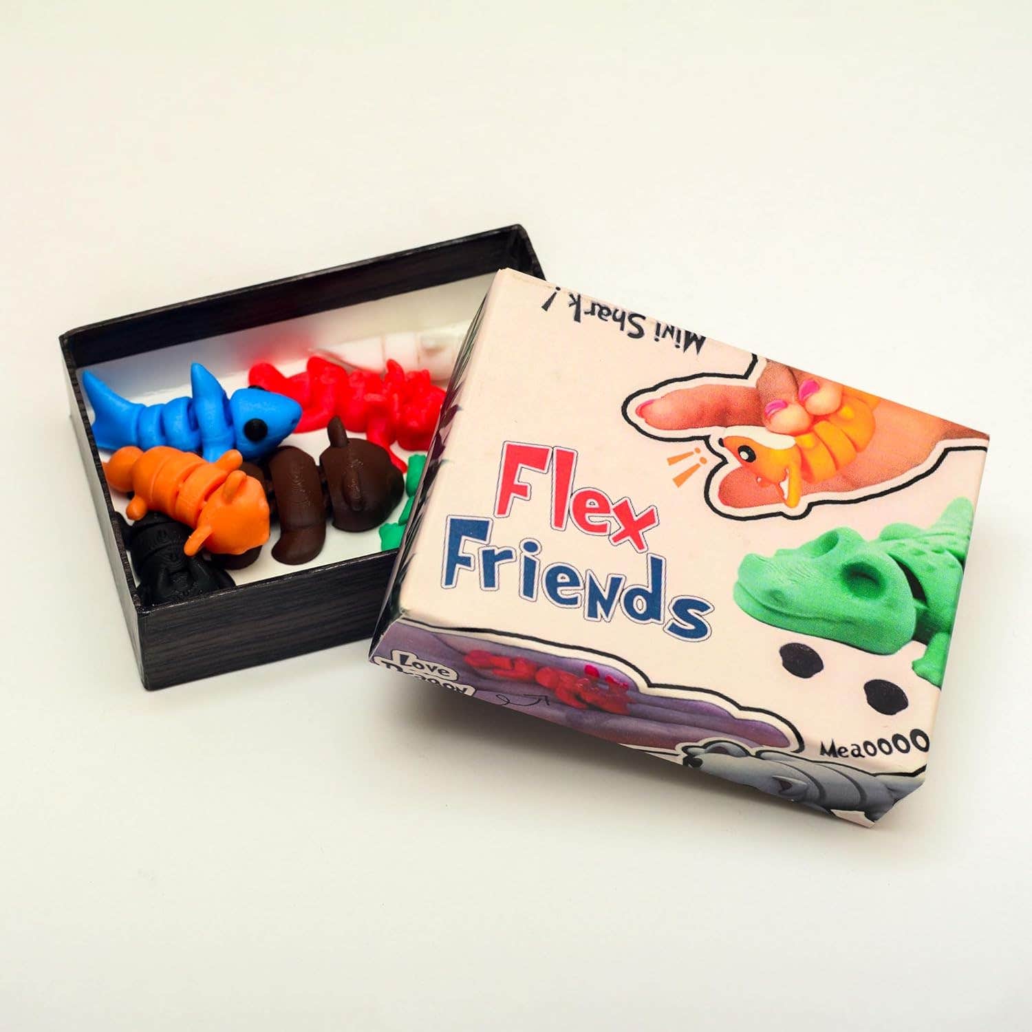 Flex Friends Soft Animals Set, 8 Colorful Pieces, Entertainment Toys for Kids and Adults