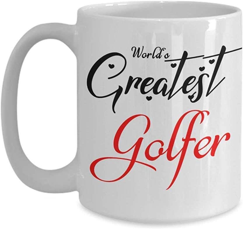 "Novelty Golfer Ceramic Coffee Mug - 330ml Capacity"